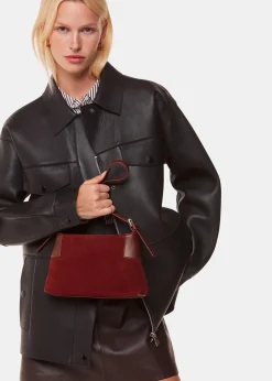 Dark Red Paloma Small Suede Bag