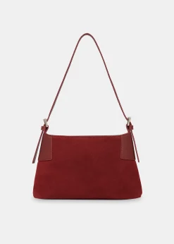 Dark Red Paloma Small Suede Bag