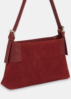 Dark Red Paloma Small Suede Bag