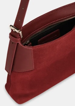 Dark Red Paloma Small Suede Bag