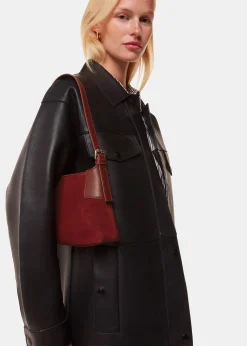 Dark Red Paloma Small Suede Bag