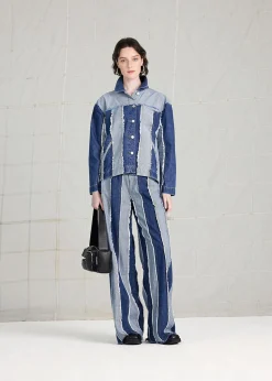 Denim Macie Vertical Patchwork Jean