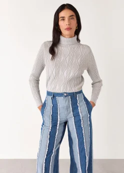 Denim Macie Vertical Patchwork Jean