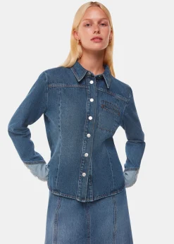 Denim Patchwork Denim Shirt