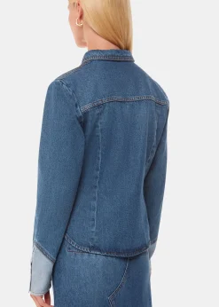 Denim Patchwork Denim Shirt