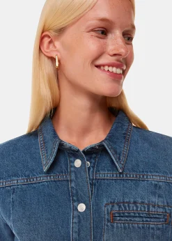 Denim Patchwork Denim Shirt