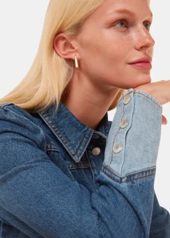 Denim Patchwork Denim Shirt