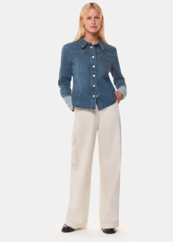 Denim Patchwork Denim Shirt