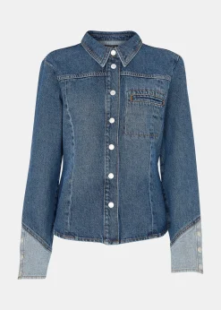 Denim Patchwork Denim Shirt