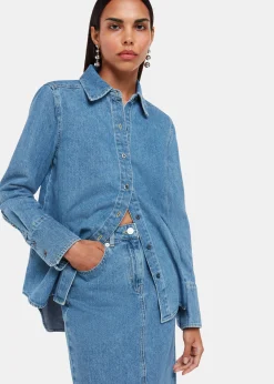 Denim Straight Denim Midi Skirt