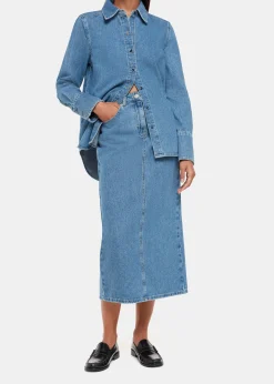 Denim Straight Denim Midi Skirt