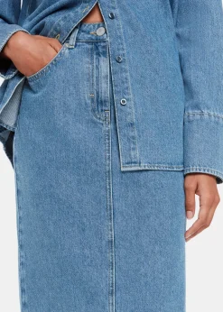 Denim Straight Denim Midi Skirt