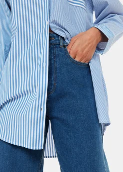 Denim Stretch Barrel Leg Jean