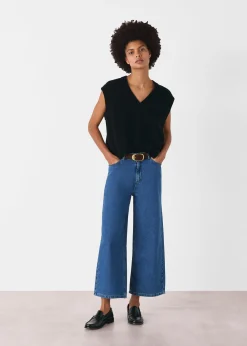 Denim Wide Leg Cropped Jean