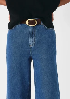 Denim Wide Leg Cropped Jean