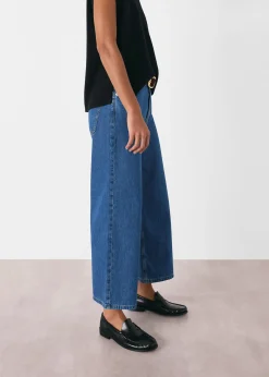 Denim Wide Leg Cropped Jean