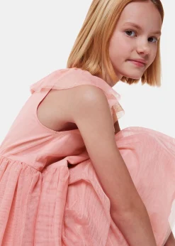 Dusty Pink Tilda Tulle Frill Sleeve Dress