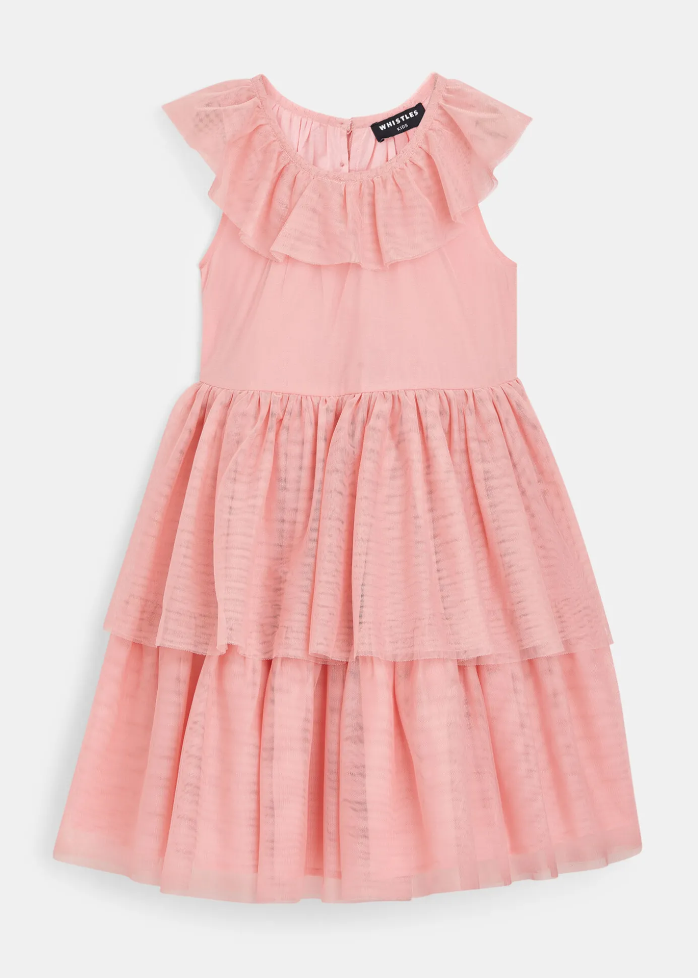 Dusty Pink Tilda Tulle Frill Sleeve Dress