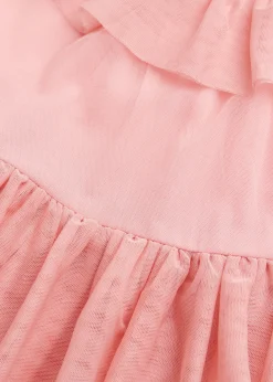 Dusty Pink Tilda Tulle Frill Sleeve Dress