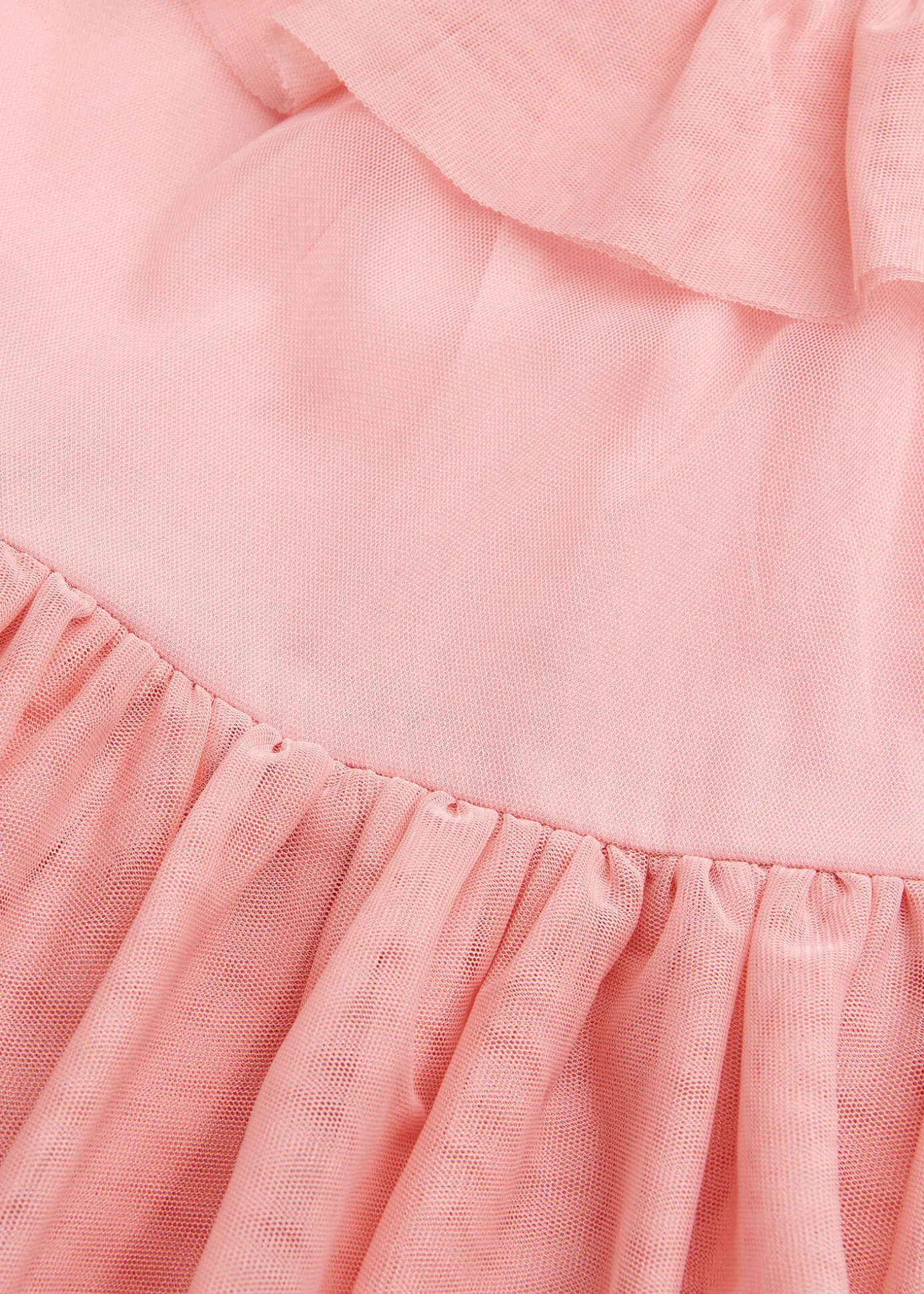 Dusty Pink Tilda Tulle Frill Sleeve Dress