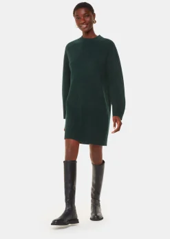 Forest Green Ava Round Neck Knitted Dress