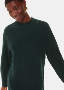Forest Green Ava Round Neck Knitted Dress