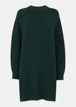 Forest Green Ava Round Neck Knitted Dress
