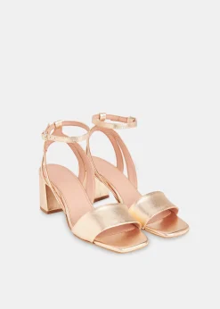 Gold Eden Block Heel Sandal