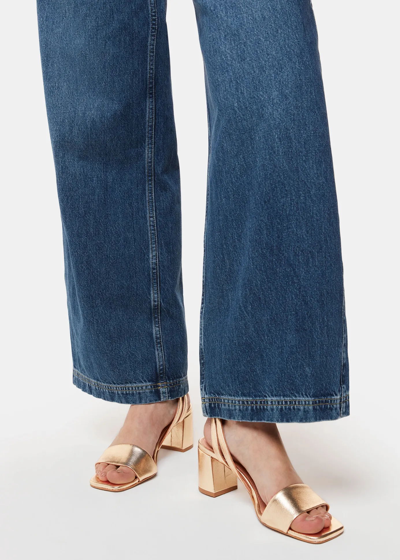 Gold Eden Block Heel Sandal