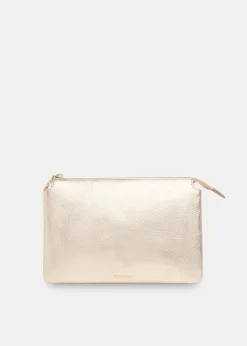 Gold Elita Double Pouch Clutch
