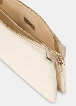 Gold Elita Double Pouch Clutch