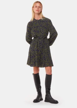 Green Abstract Petal Flippy Dress