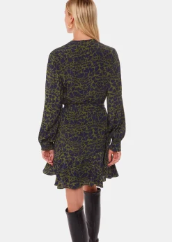 Green Abstract Petal Flippy Dress