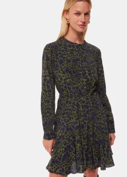 Green Abstract Petal Flippy Dress
