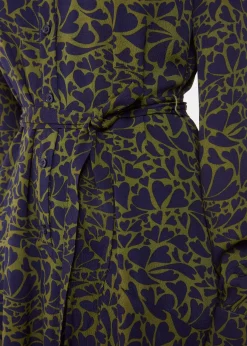Green Abstract Petal Flippy Dress