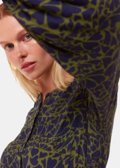 Green Abstract Petal Flippy Dress
