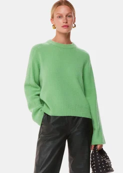 Green Alana Wool Mix Crew Neck