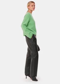 Green Alana Wool Mix Crew Neck