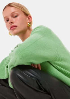 Green Alana Wool Mix Crew Neck