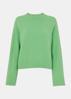 Green Alana Wool Mix Crew Neck