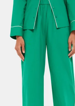 Green Contrast Piping Pyjamas