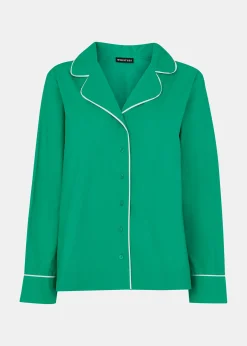 Green Contrast Piping Pyjamas