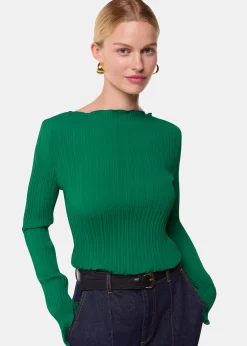 Green Elsa Plisse Top