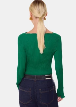 Green Elsa Plisse Top