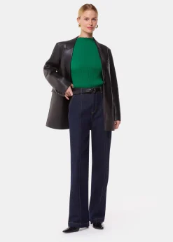 Green Elsa Plisse Top