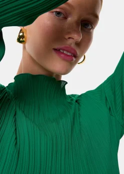 Green Elsa Plisse Top