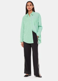 Green Millie Stripe Oversized Shirt