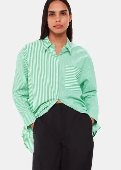 Green Millie Stripe Oversized Shirt