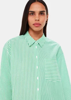 Green Millie Stripe Oversized Shirt