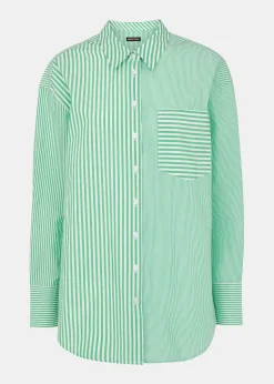 Green Millie Stripe Oversized Shirt